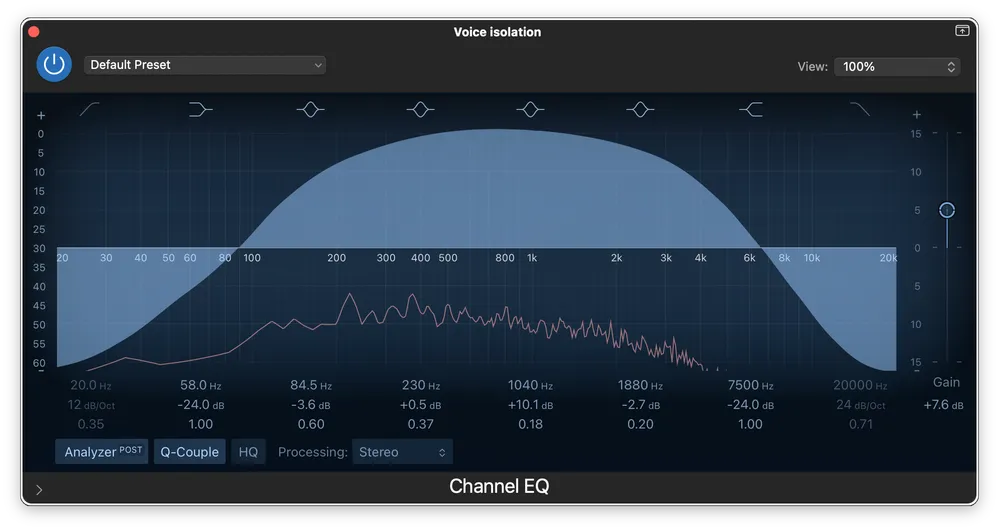 A look at frequency shaping during sound development, using a Channel EQ tool.